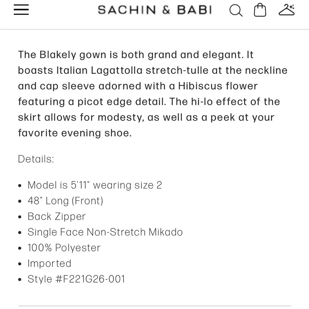 Sachin & Babi Black gown - Picture 6 of 6